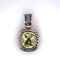 David Yurman Quartz Sterling Silver 14K YG Pendant